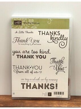 STAMPIN' UP! 139420 ONE BIG MEANING CLEAR MOUNTED RUBBER STAMP SET THANK YOU